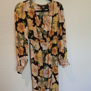 Maxi long sleeve floral dress